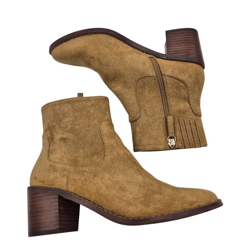 J Crew Women's Western Boots Size 7.5 M Sueded Golden Brandy Brown
